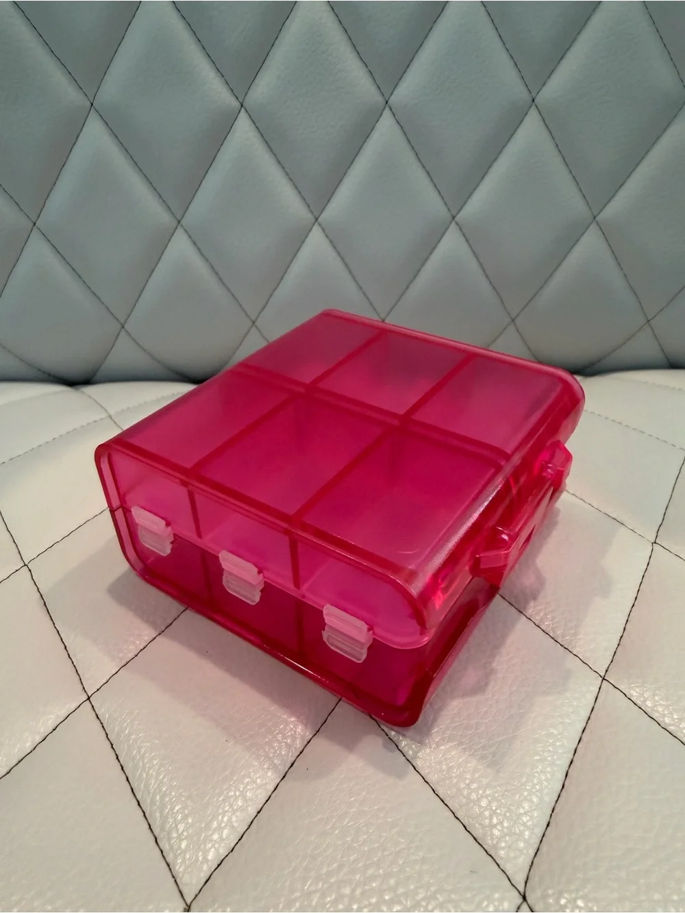 Pink 8-Compartment Pill & Small Parts Organizer